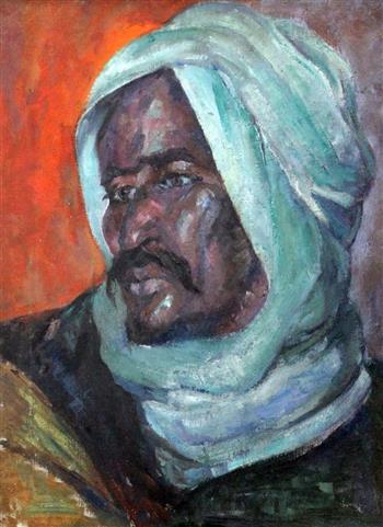 Alfred Wolmark (1877-1961) Portrait of a moorish gentleman, 18 x 14in.